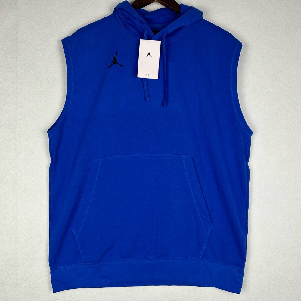 Nike Men Jordan DriFIT Fleece Sleeveless Hoodie Training Top Royal DQ7946-44